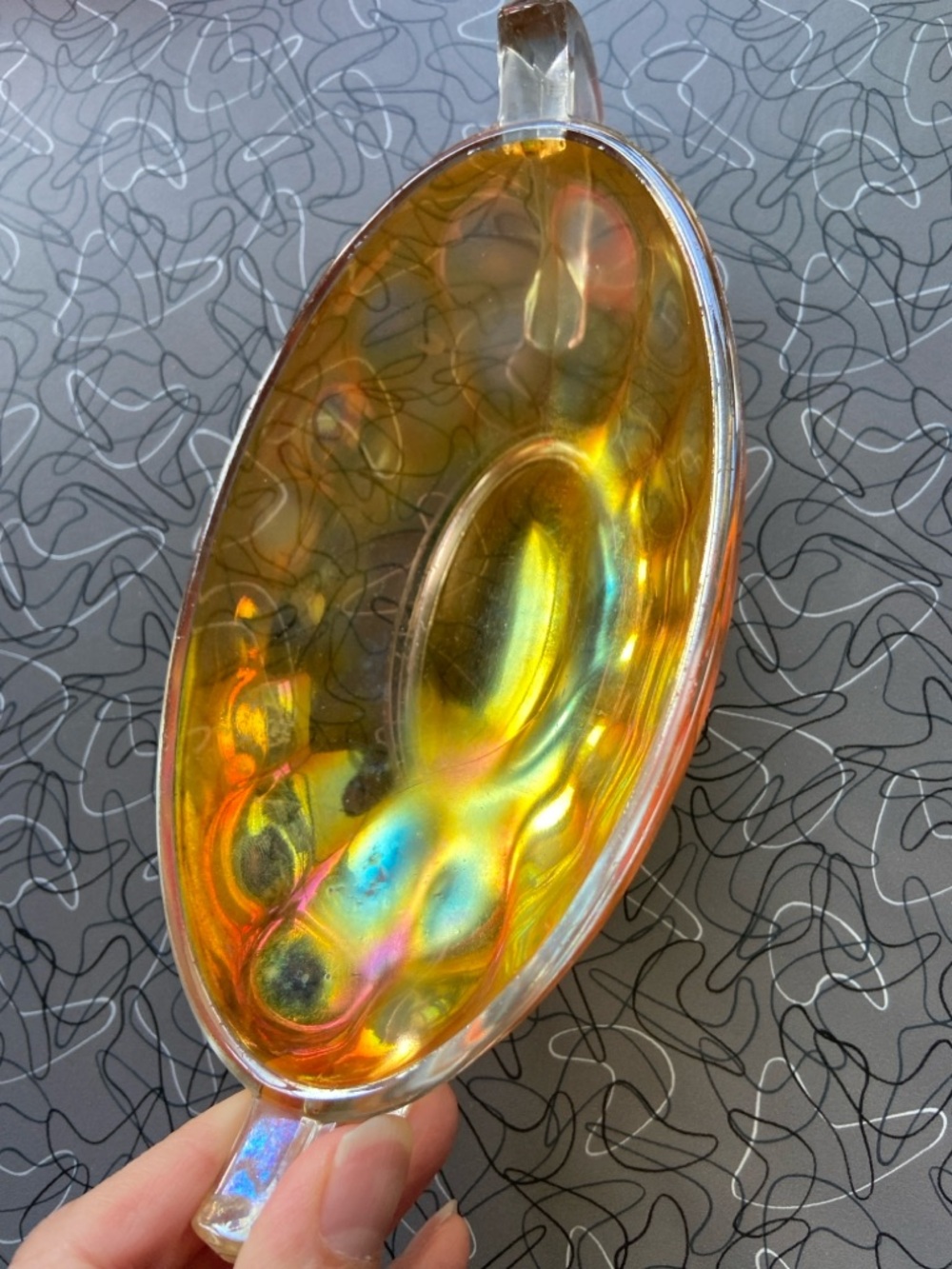 Marigolds Carnival Glass Sundae Dish